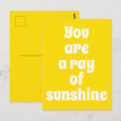 Du bist ein Strahl von Sonnenschein, sonnig glückl Postkarte (Vorne/Hinten)