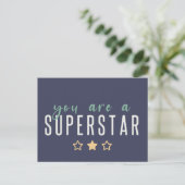 Du bist ein Superstar | Moderner Goldener Star Postkarte (Stehend Vorderseite)