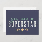 Du bist ein Superstar | Moderner Goldener Star Postkarte (Vorne/Hinten)