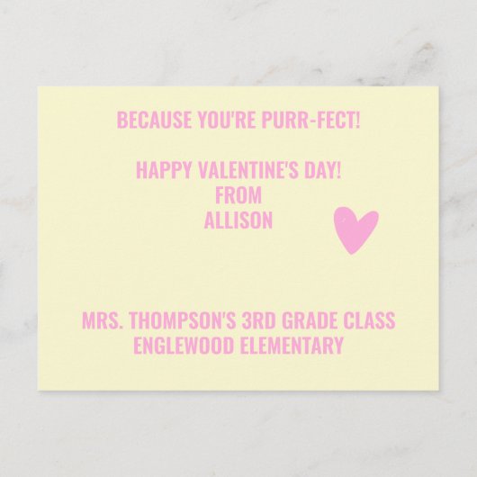 Du bist ein toller Hingucker! Niedliches Cat-Klass Postkarte (Rückseite)