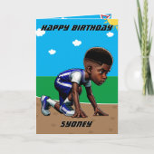 Du bist ein verrückter Black Boys Track Star zum G Karte (Vorderseite)