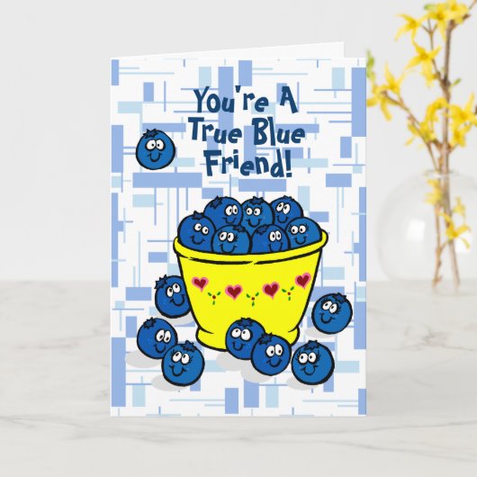 Du bist ein wahrer Blauer Freund! Karte (Gelbe Blume)