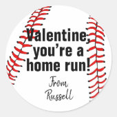 Du bist ein Zuhause Run Baseball Valentine Gefalle Runder Aufkleber (Vorderseite)