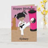 Du bist eine A-Maze-ing Black Girls Karate Birthda Karte (Gelbe Blume)