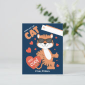 Du bist eine Coole Katze Kids Valentinstag Card (Stehend Vorderseite)