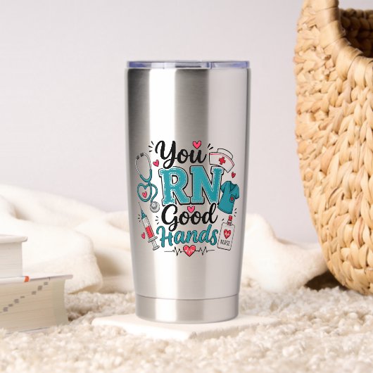 Du bist eine gute Pflegekraft Thermobecher (Wohnzimmer (gedreht))