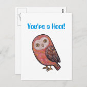 Du bist eine Hoot Funny Owl Postcard Niedlich Owl Postkarte (Vorne/Hinten)