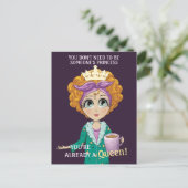 Du bist eine Königin Niedlich Postkarte (Stehend Vorderseite)