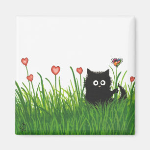 Du bist eine nette Valentine Fuzzy Cat von Bihrle Magnet