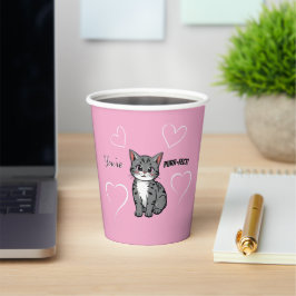 Du bist eine perfekt animierte Katze und Herzen Ro Pappbecher