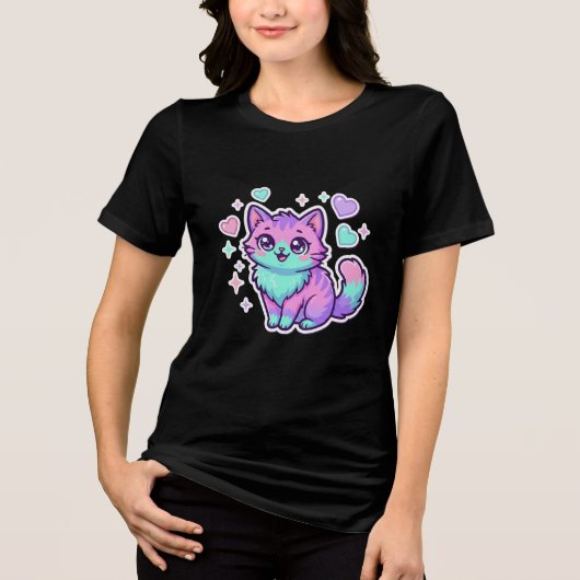 Du bist eine perfekte Katze Tri-Blend Shirt (Vorderseite)