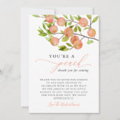 Du bist eine Pfirsichbaby-Dusche Dankeskarte (Vorderseite)