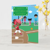 Du bist eine schwarze Girls Softball zum Geburtsta Karte (Gelbe Blume)