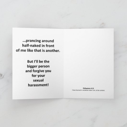 Du bist eine Versuchung Karte (Innenseite)