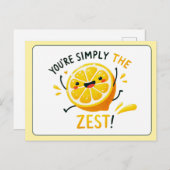Du bist einfach der Zest - Fun Lemon Pun Postkarte (Vorne/Hinten)