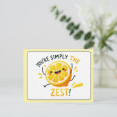 Du bist einfach der Zest - Fun Lemon Pun Postkarte (Stehend Vorderseite)