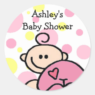 Du bist eingeladen, ein gekitztes Pink-Mädchen zu Runder Aufkleber