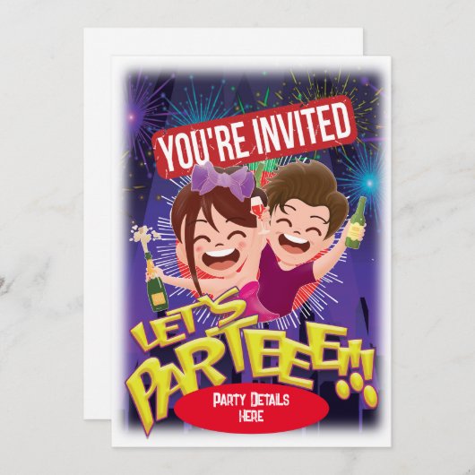 Du bist eingeladen! einladung (Vorne/Hinten)