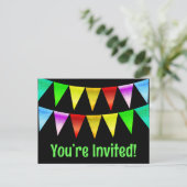du bist eingeladen Happy Birthday Postkarten (Stehend Vorderseite)