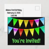 du bist eingeladen Happy Birthday Postkarten (Vorne/Hinten)