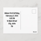 du bist eingeladen Happy Birthday Postkarten (Rückseite)