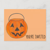 Du bist eingeladen Jack am Lantern Halloween-Party Einladungspostkarte (Vorderseite)