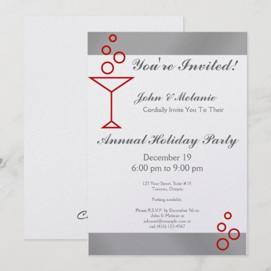 Du bist eingeladen!Silber Einladung (Vorne/Hinten)