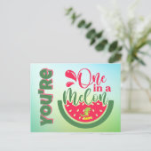 Du bist eins in einem Melon Dinosaurier und denkst Postkarte (Stehend Vorderseite)