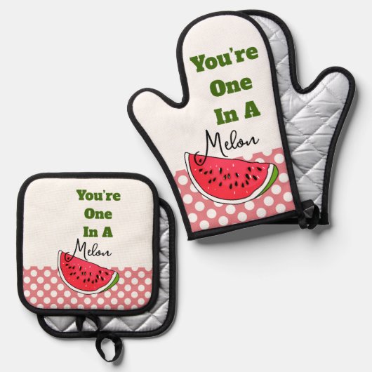 Du bist eins in einem Melon Ofenhandschuh & Topflappen-Set (Vorderseite/Rückseite)