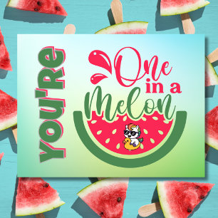 Du bist eins in einem Melon Unicorn Denken von dir Postkarte