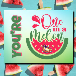 Du bist eins in einer Melon Cat und denkst an dich Postkarte