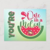 Du bist eins in einer Melon Cat und denkst an dich Postkarte (Vorderseite)