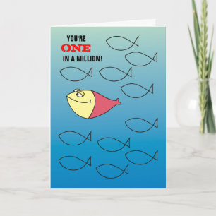 Du bist eins in einer Million! Funny Red Fish Card Feiertagskarte