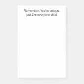Du bist einzigartig wie alle anderen, lustig, Cust Post-it Klebezettel (Vorderseite)