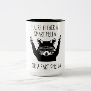 Du bist entweder ein schlauer Kopf oder ein Furz-R Zweifarbige Tasse