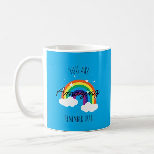 Du bist erstaunlich - Babyblauer Becher Kaffeetasse (Links)