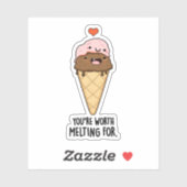 Du bist es wert, für einen sonnigen Eiscremepun zu Aufkleber (Blatt)