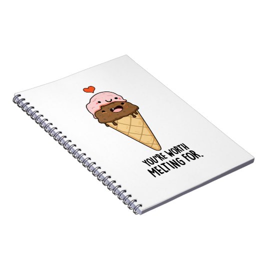 Du bist es wert, für einen sonnigen Eiscremepun zu Notizblock (Rechte Seite)