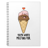 Du bist es wert, für einen sonnigen Eiscremepun zu Notizblock (Vorderseite)