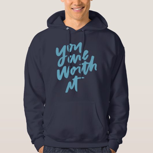Du bist es wert hoodie (Vorderseite)