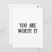 Du bist es wert postkarte (Vorne/Hinten)