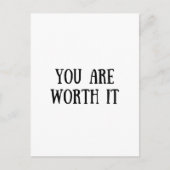 Du bist es wert postkarte (Vorderseite)