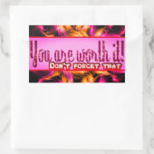 Du bist es wert rechteckiger aufkleber (Tasche)