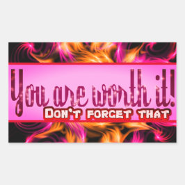 Du bist es wert rechteckiger aufkleber