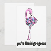 Du bist Flamin'go-regeous Ferienkarte Feiertagskarte (Vorne/Hinten)