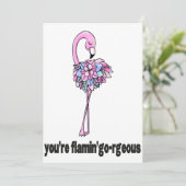 Du bist Flamin'go-regeous Ferienkarte Feiertagskarte (Stehend Vorderseite)