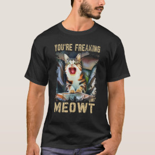 Du bist Freaking Meowt Cat Meme Meow Pun Cat T-Shirt