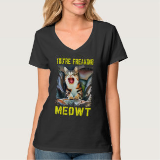 Du bist Freaking Meowt Crazy Cat Lady Pun Cat 3 T-Shirt