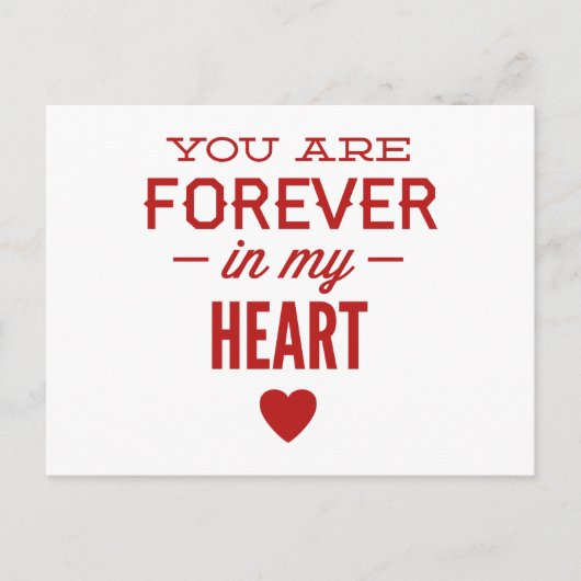Du bist für immer in meinem Herzen Postkarte (Vorderseite)