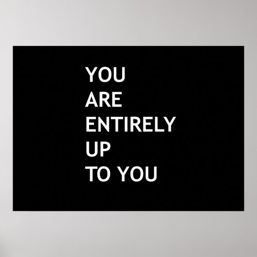 Du bist ganz allein in deiner Hand Poster (Vorne)